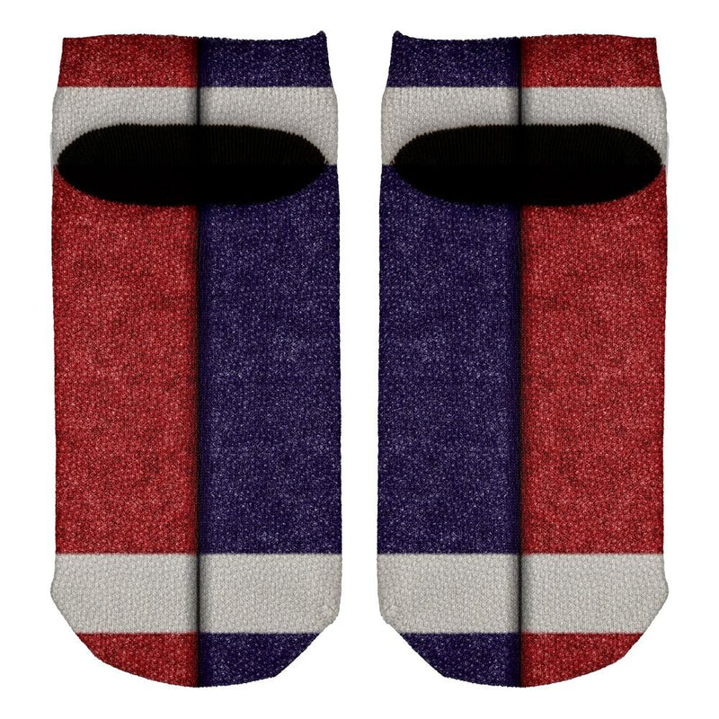 Fantasy Football Team Red and Navy All Over Adult Ankle Socks Men's Socks Old Glory   