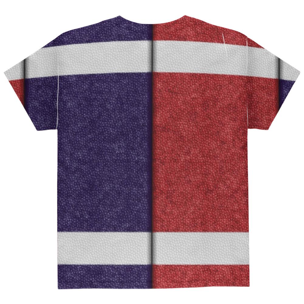 Fantasy Football Team Red and Navy All Over Youth T Shirt Youth T-Shirts Old Glory   