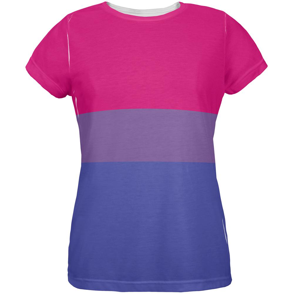 LGBT Bisexual Pride Flag All Over Womens T Shirt Women's T-Shirts Old Glory 2XL Multi 