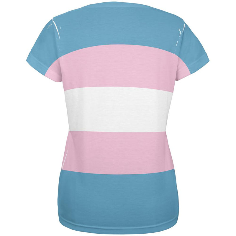 LGBT Transgender Pride Flag All Over Womens T Shirt Women's T-Shirts Old Glory   