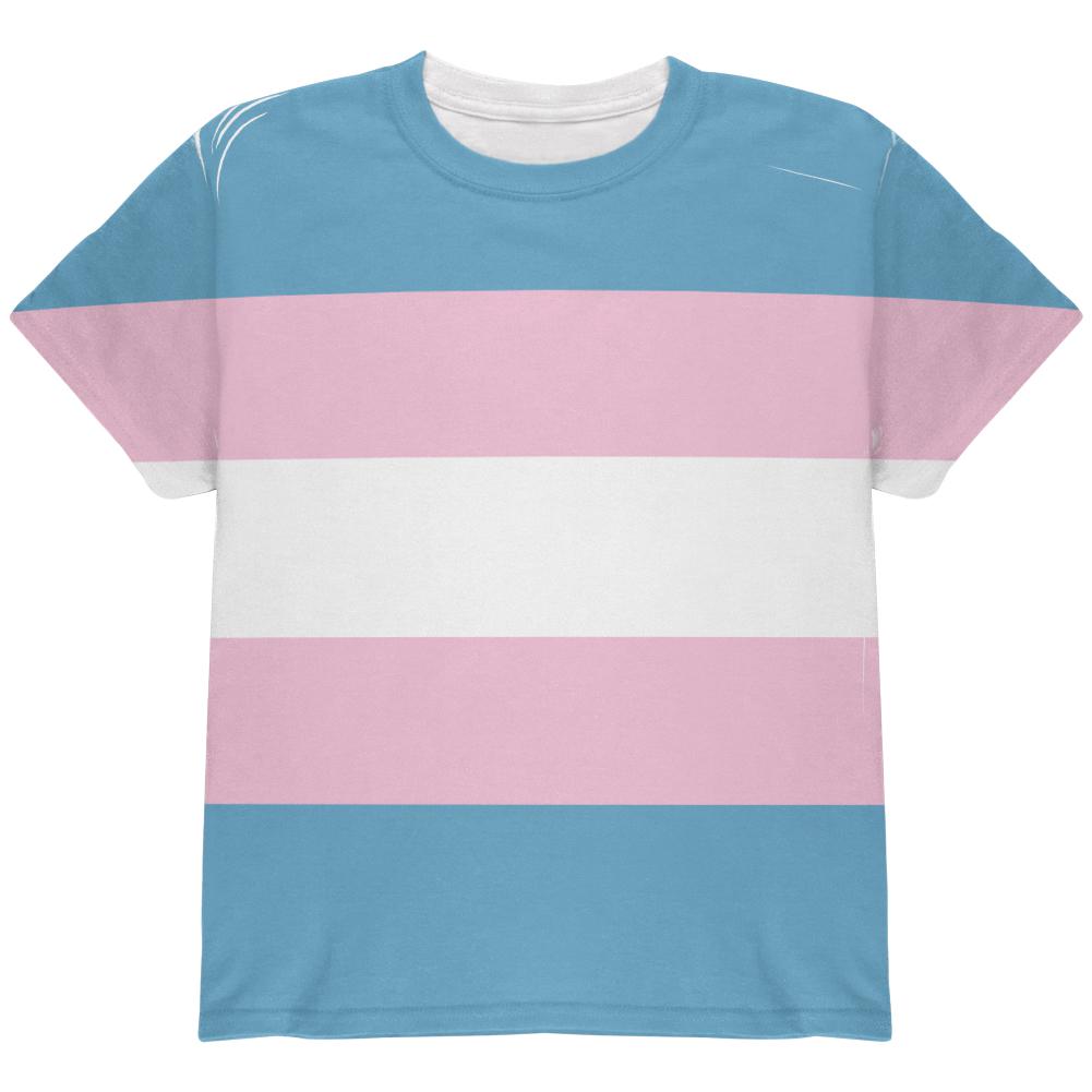 LGBT Transgender Pride Flag All Over Youth T Shirt Youth T-Shirts Old Glory LG Multi 