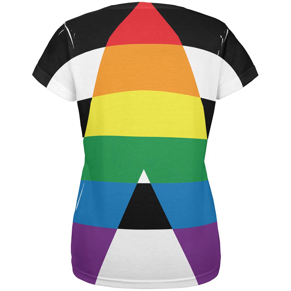 LGBT Straight Ally Pride Flag All Over Womens T Shirt Women's T-Shirts Old Glory   