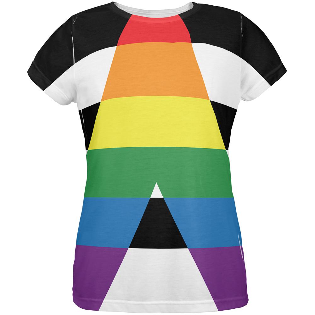 LGBT Straight Ally Pride Flag All Over Womens T Shirt Women's T-Shirts Old Glory 2XL Multi 