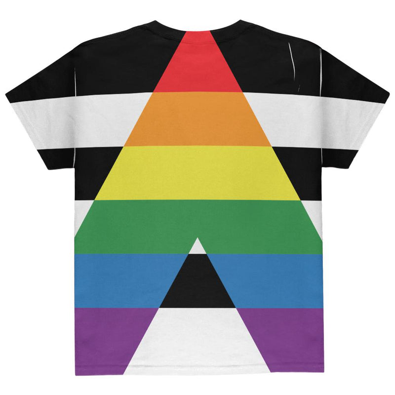 LGBT Straight Ally Pride Flag All Over Youth T Shirt Youth T-Shirts Old Glory   