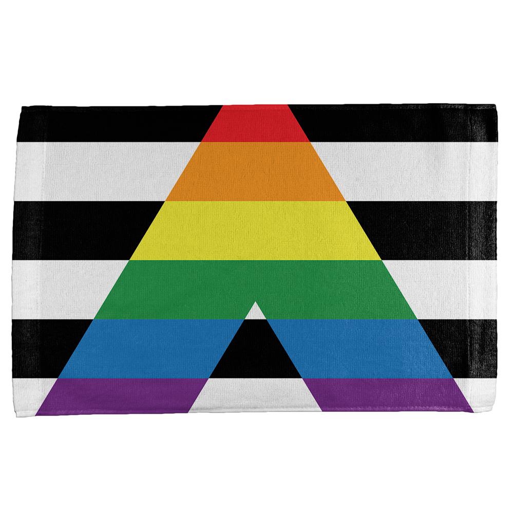 LGBT Straight Ally Pride Flag All Over Hand Towel Hand Towel Old Glory OS Multi 