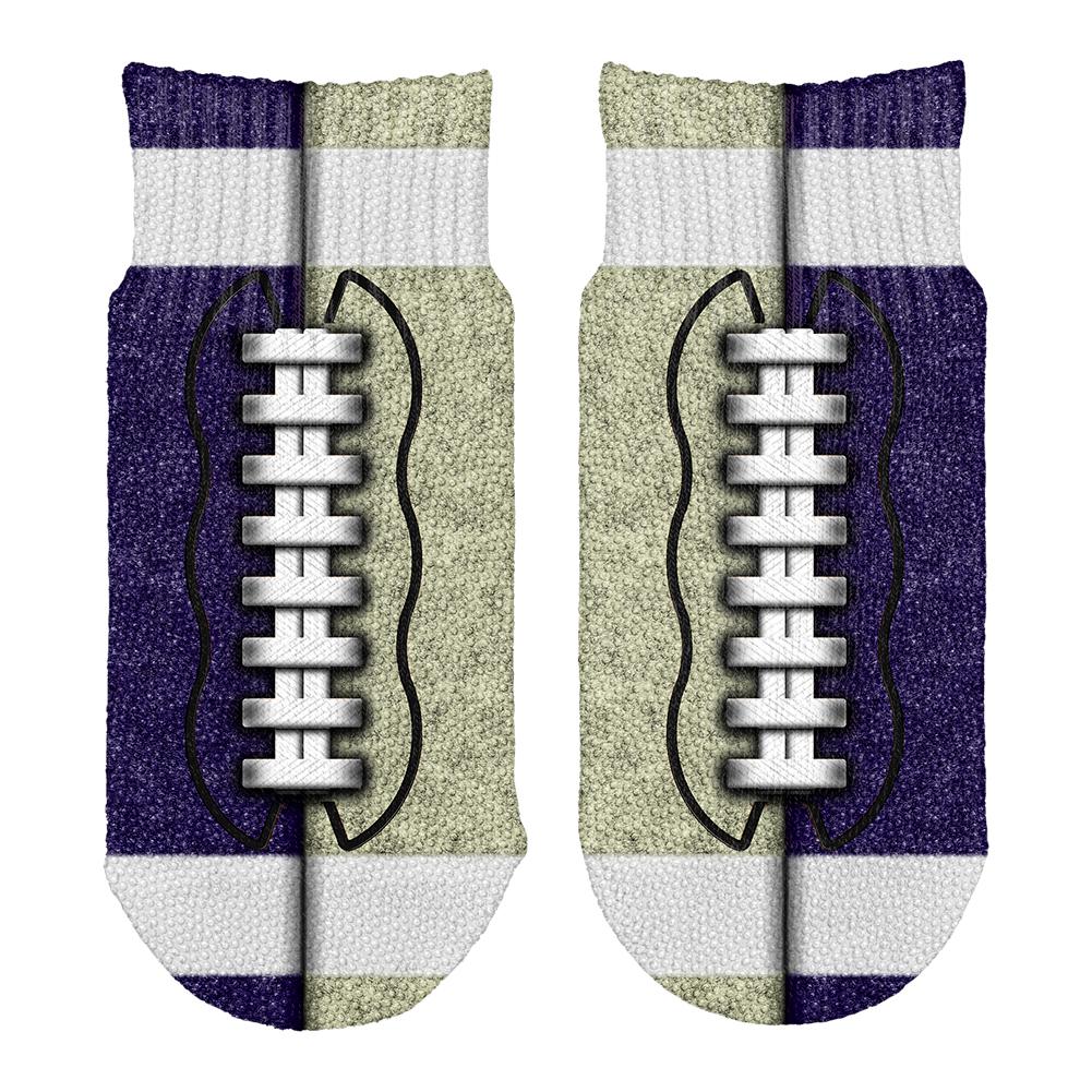 Fantasy Football Team Navy and Gold All Over Toddler Ankle Socks Toddler Socks Old Glory OS White 