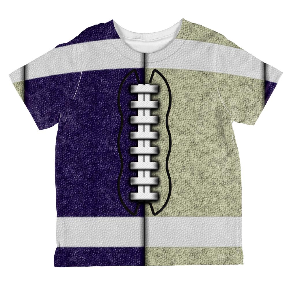 Fantasy Football Team Navy and Gold All Over Toddler T Shirt Toddler T-Shirts Old Glory 2T Multi 