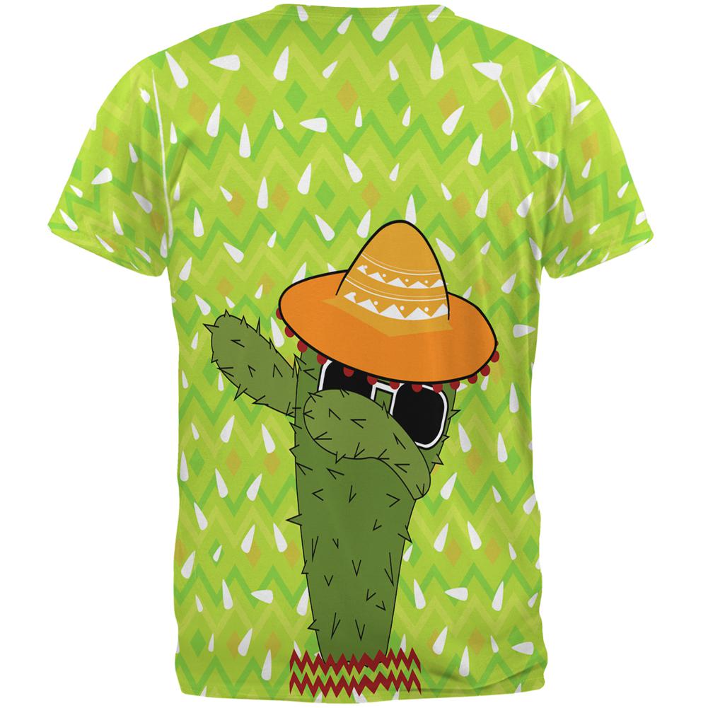 Cinco de Mayo Dabbing Cactus Let's Fiesta Party All Over Mens T Shirt Men's T-Shirts Old Glory   