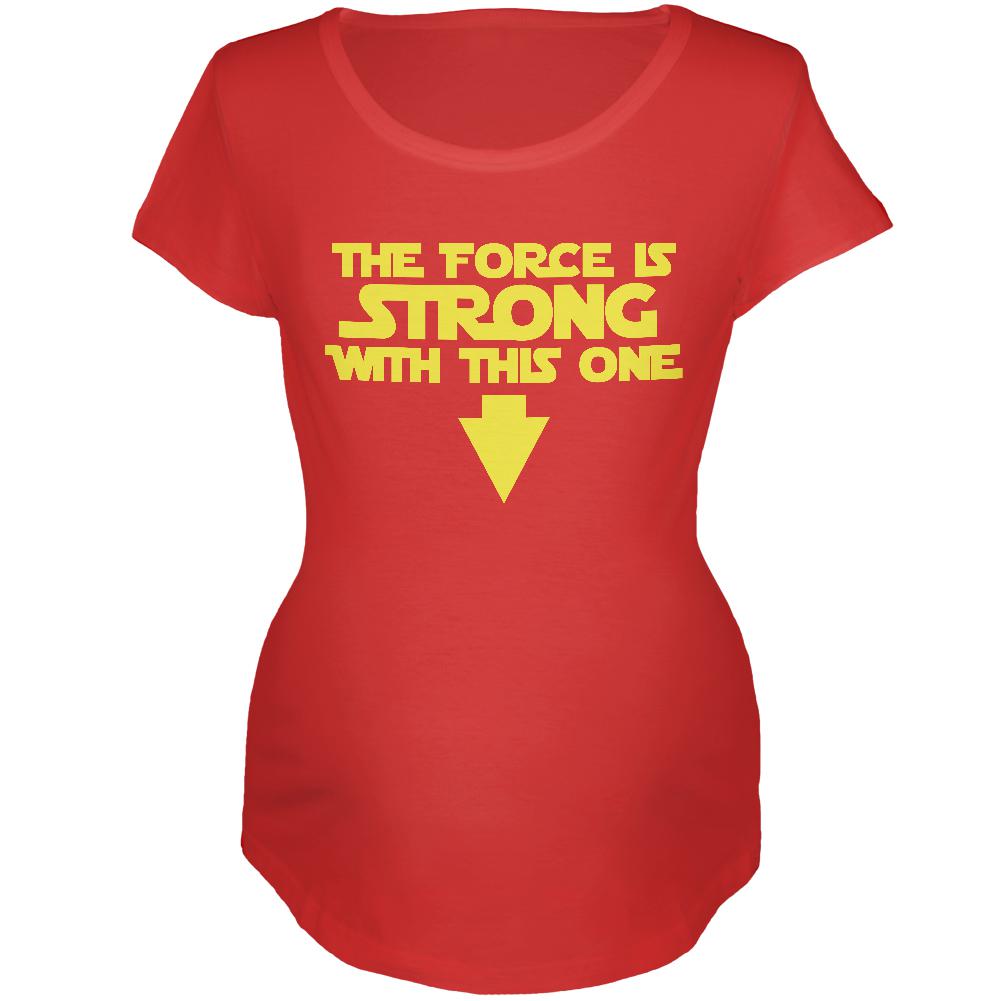 The Force Is Strong With This One Maternity Soft T Shirt Maternity T-Shirts Old Glory 2XL Red 