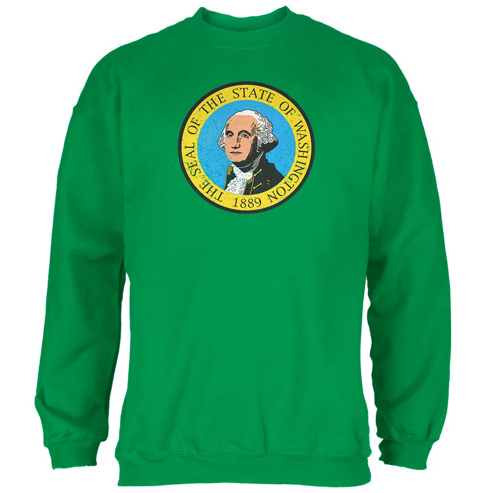 Born and Raised Washington State Flag Mens Sweatshirt Men's Sweatshirts Old Glory 2XL Green 