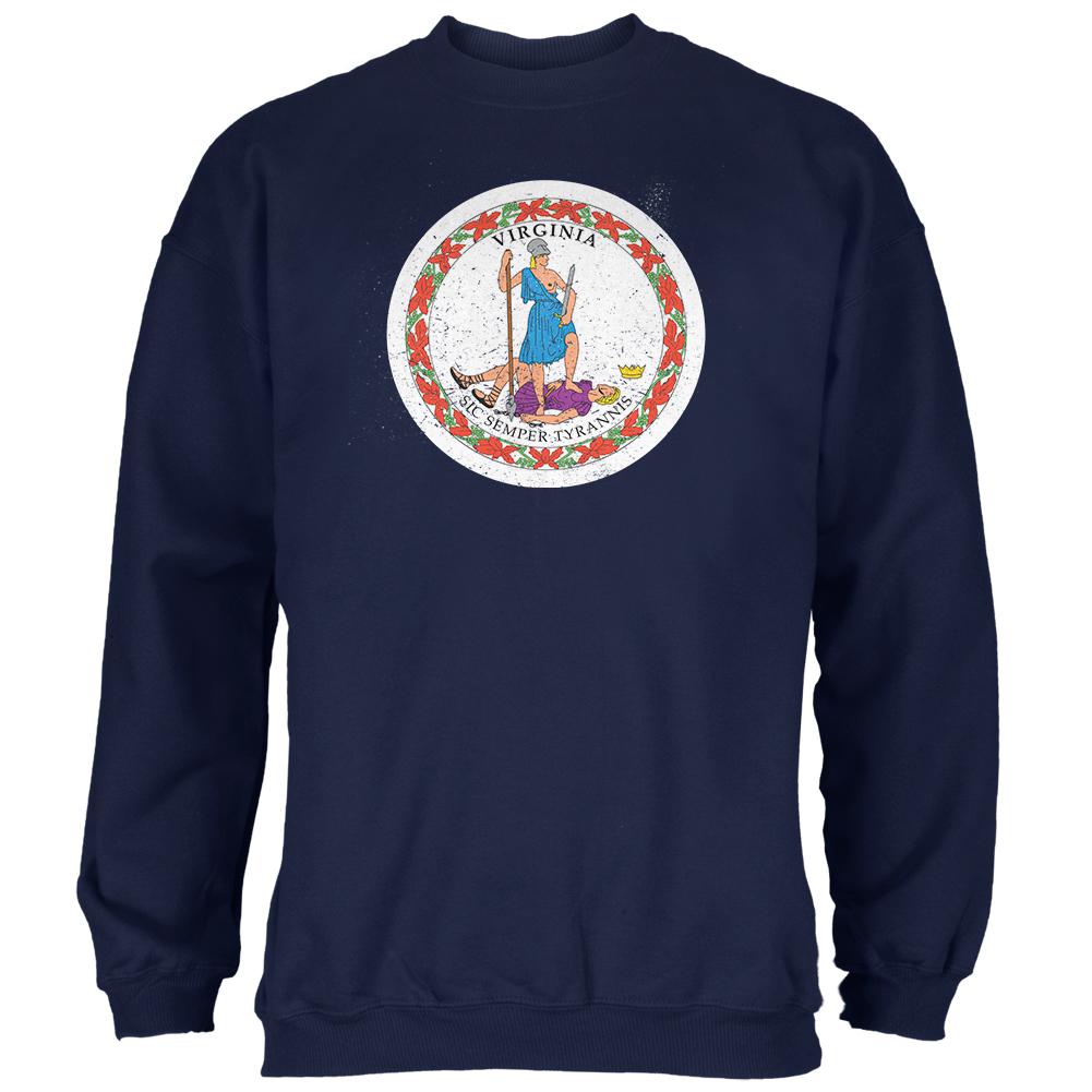 Born and Raised Virginia State Flag Mens Sweatshirt Men's Sweatshirts Old Glory 2XL Navy 