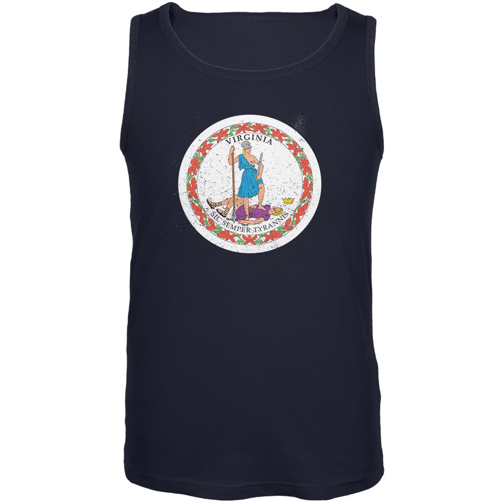 Born and Raised Virginia State Flag Mens Tank Top Men's Tank Tops Old Glory 2XL Navy 