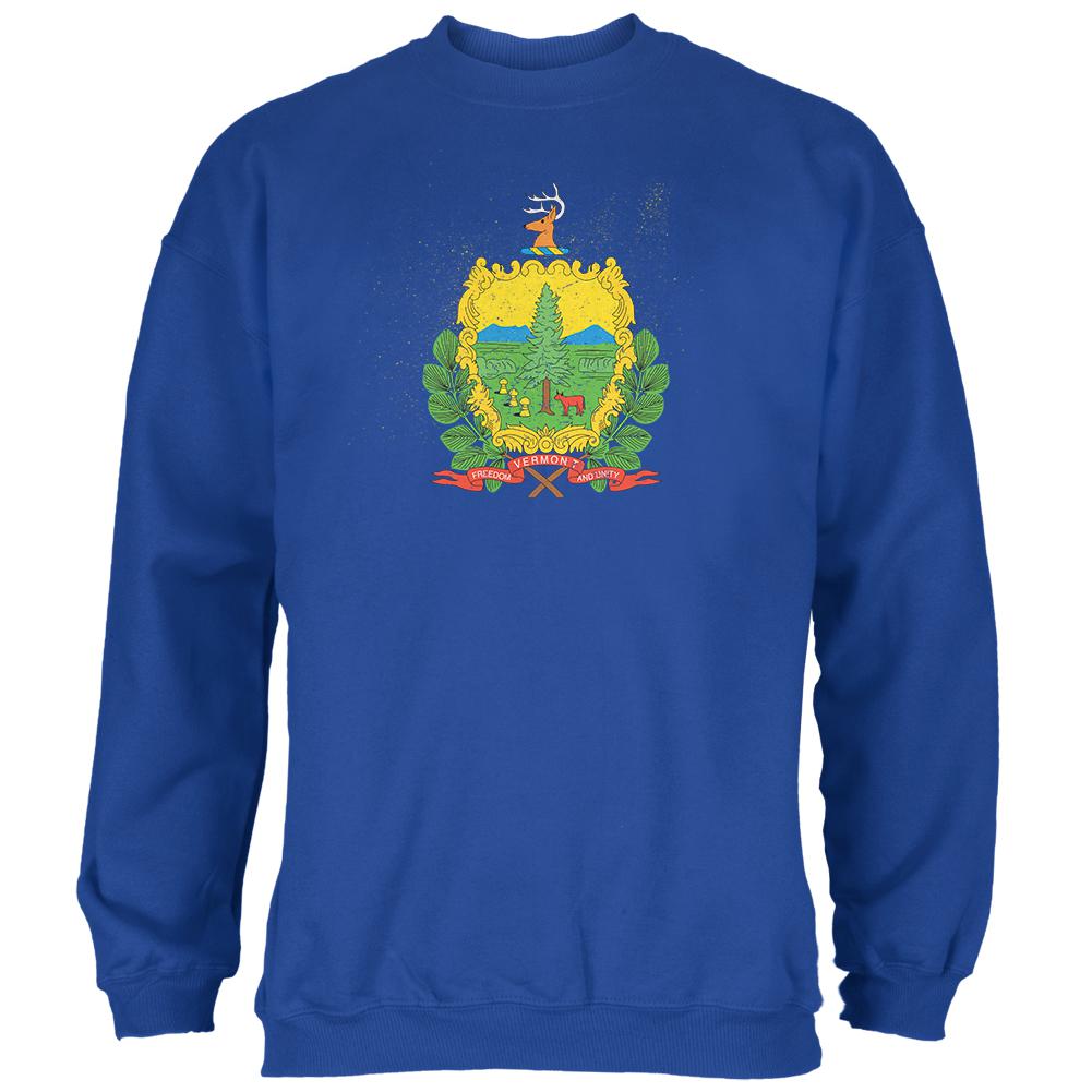 Born and Raised Vermont State Flag Mens Sweatshirt Men's Sweatshirts Old Glory 2XL Blue 