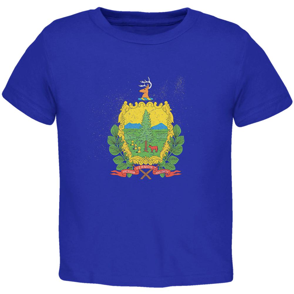 Born and Raised Vermont State Flag Toddler T Shirt Toddler T-Shirts Old Glory 2T Blue 