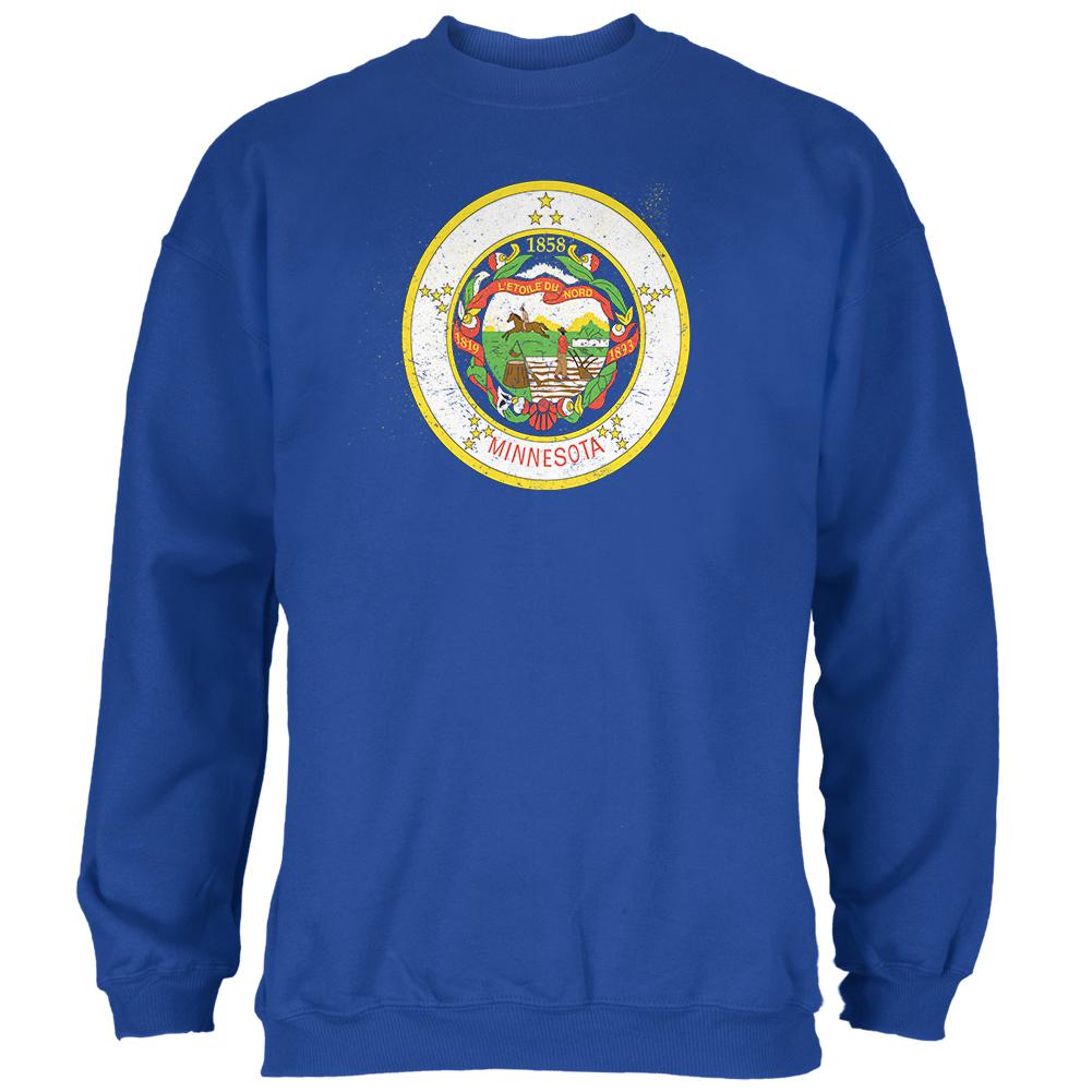 Born and Raised Minnesota State Flag Mens Sweatshirt Men's Sweatshirts Old Glory 2XL Blue 