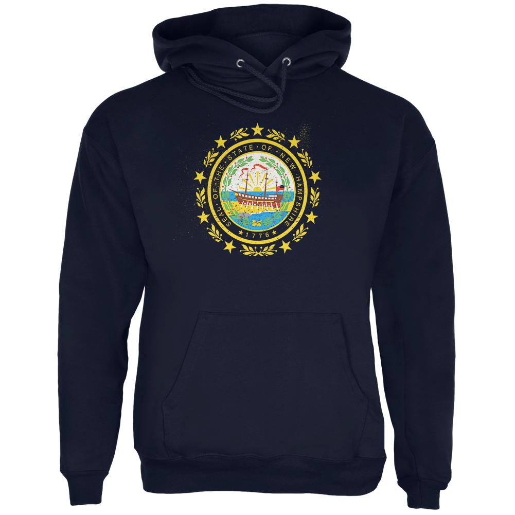 Born and Raised New Hampshire State Flag Mens Hoodie Men's Hoodies Old Glory 2XL Navy 