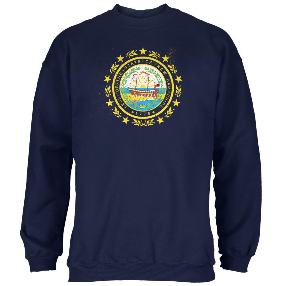 Born and Raised New Hampshire State Flag Mens Sweatshirt Men's Sweatshirts Old Glory 2XL Navy 