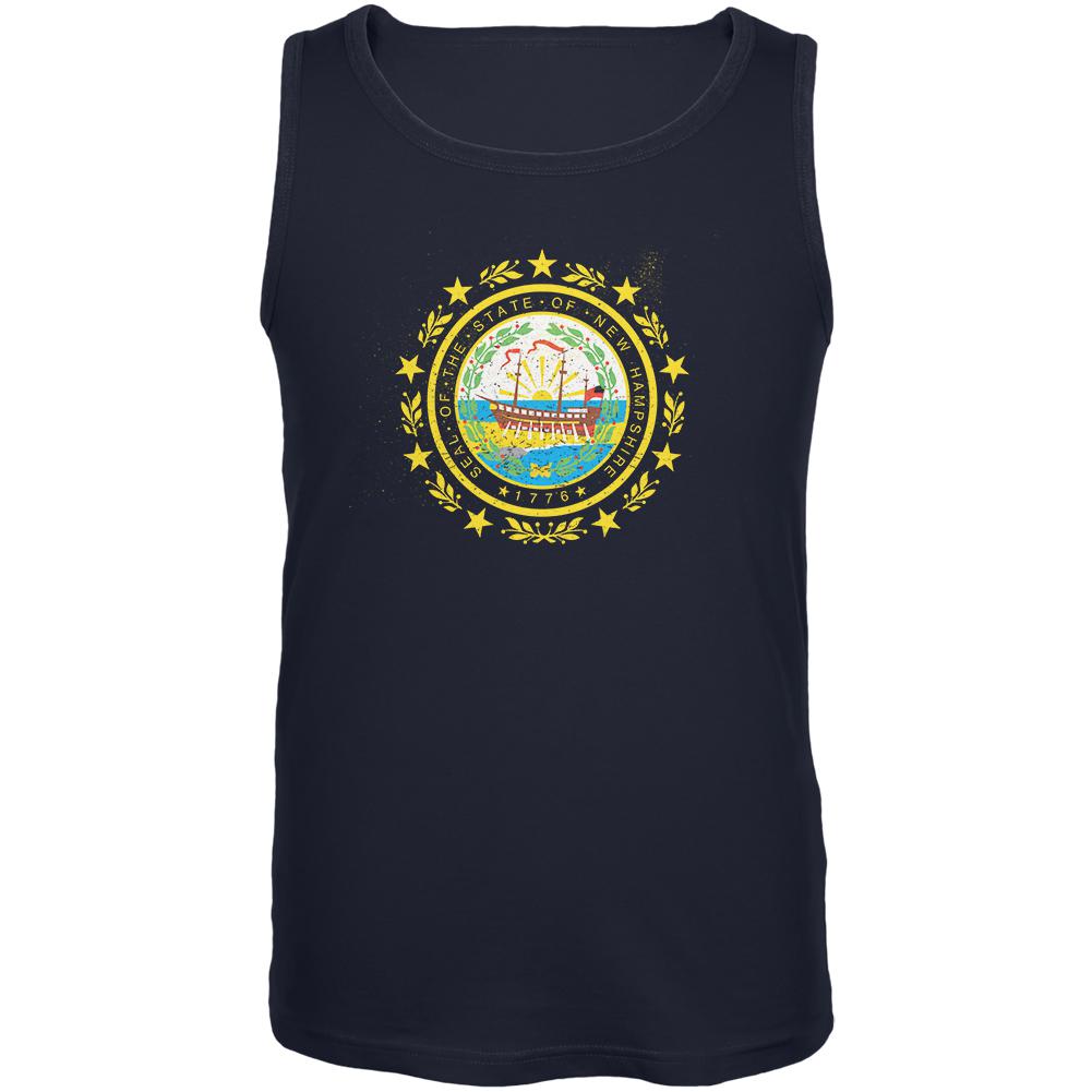 Born and Raised New Hampshire State Flag Mens Tank Top Men's Tank Tops Old Glory 2XL Navy 