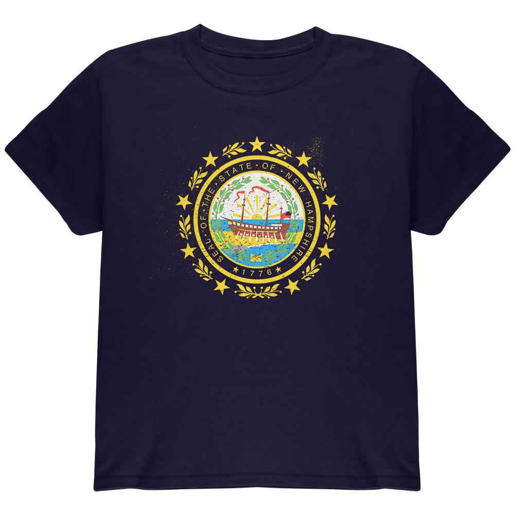 Born and Raised New Hampshire State Flag Youth T Shirt Youth T-Shirts Old Glory LG Navy 