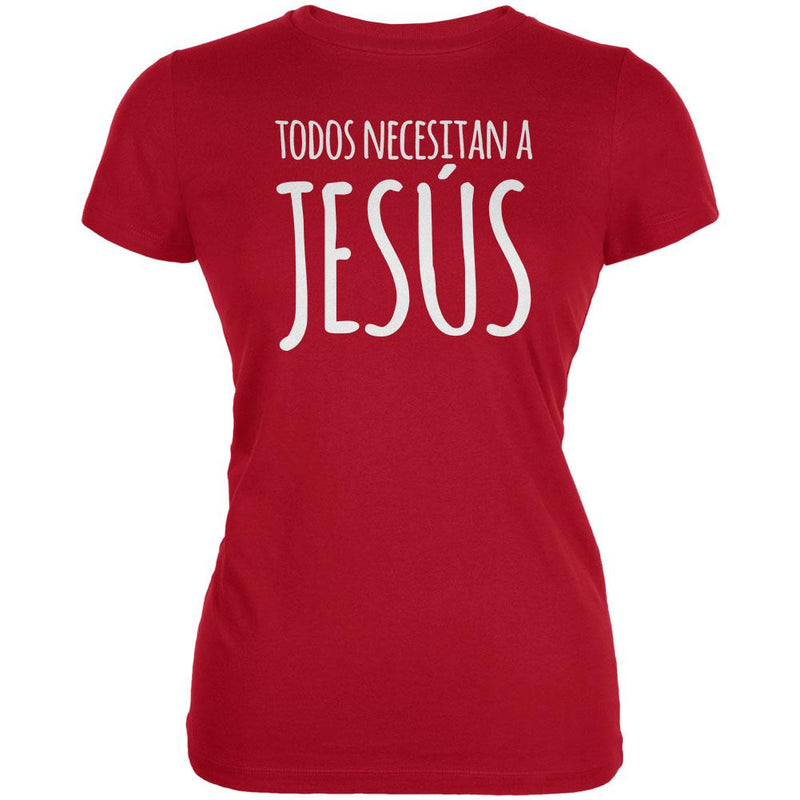 Todos Necesitan a Jesus Spanish You Need Jesus Juniors Soft T Shirt Juniors T-Shirts Old Glory 2XL Red 