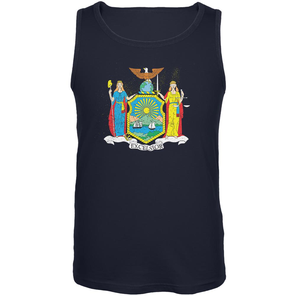 Born and Raised New York State Flag Mens Tank Top Men's Tank Tops Old Glory 2XL Navy 