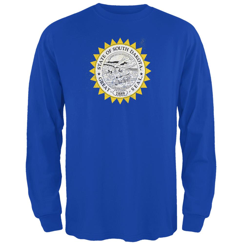 Born and Raised South Dakota State Flag Mens Long Sleeve T Shirt Men's Long Sleeves Old Glory 2XL Blue 