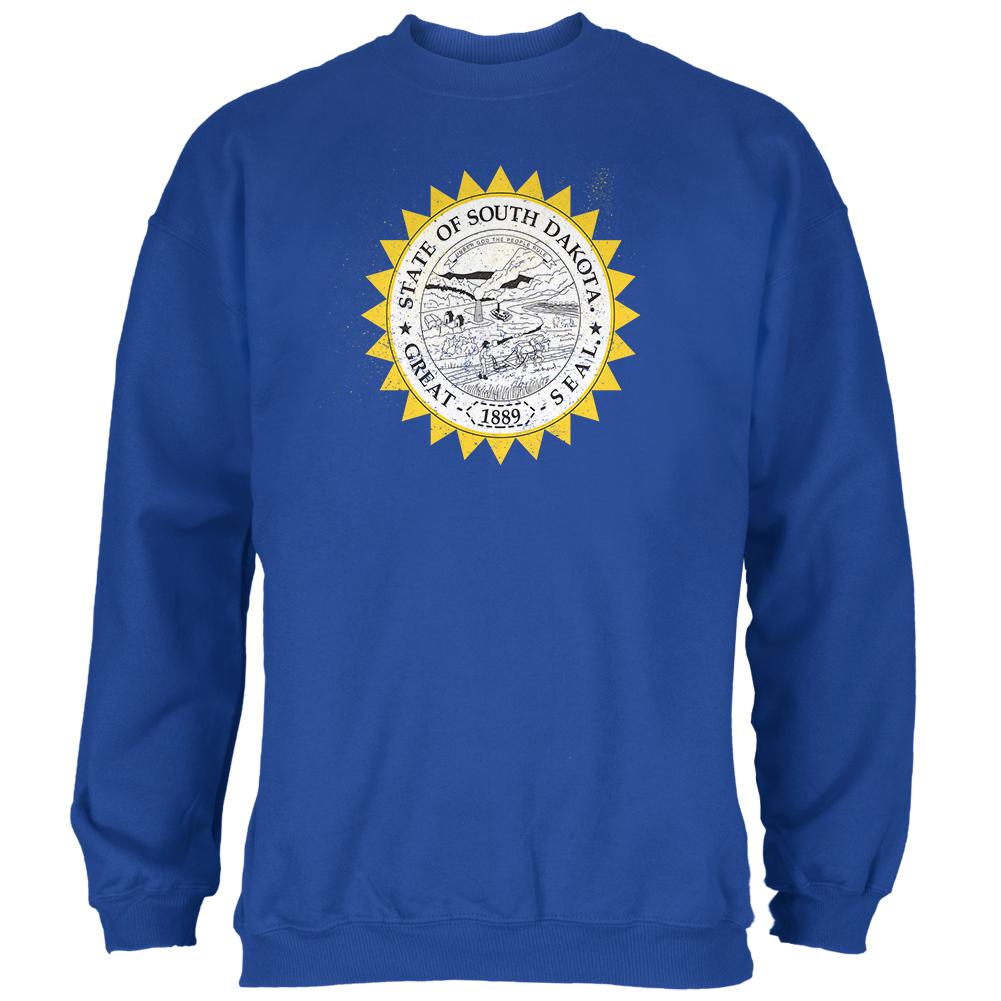 Born and Raised South Dakota State Flag Mens Sweatshirt Men's Sweatshirts Old Glory 2XL Blue 