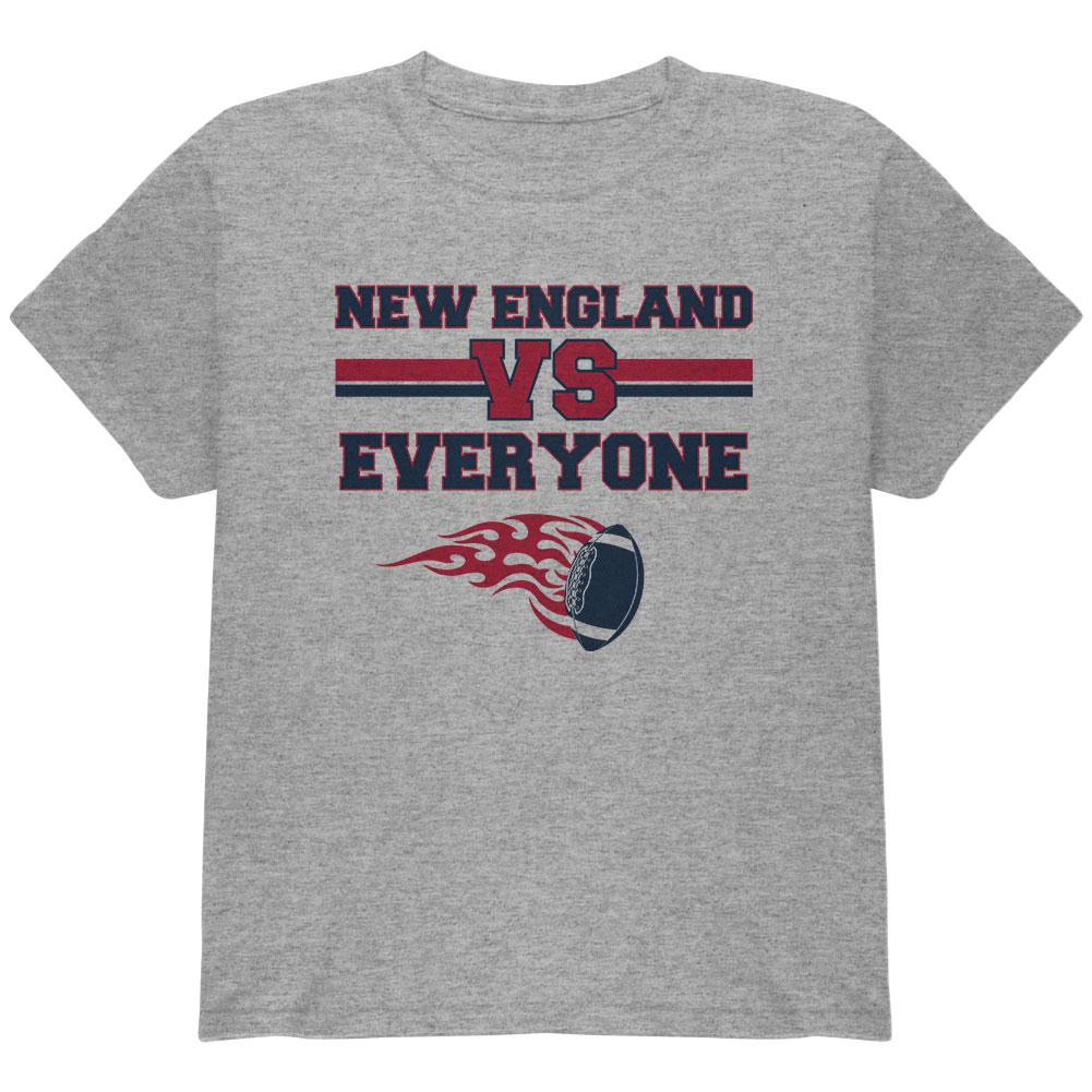 New England Versus Everyone Football Youth T Shirt Youth T-Shirts Old Glory LG Grey 