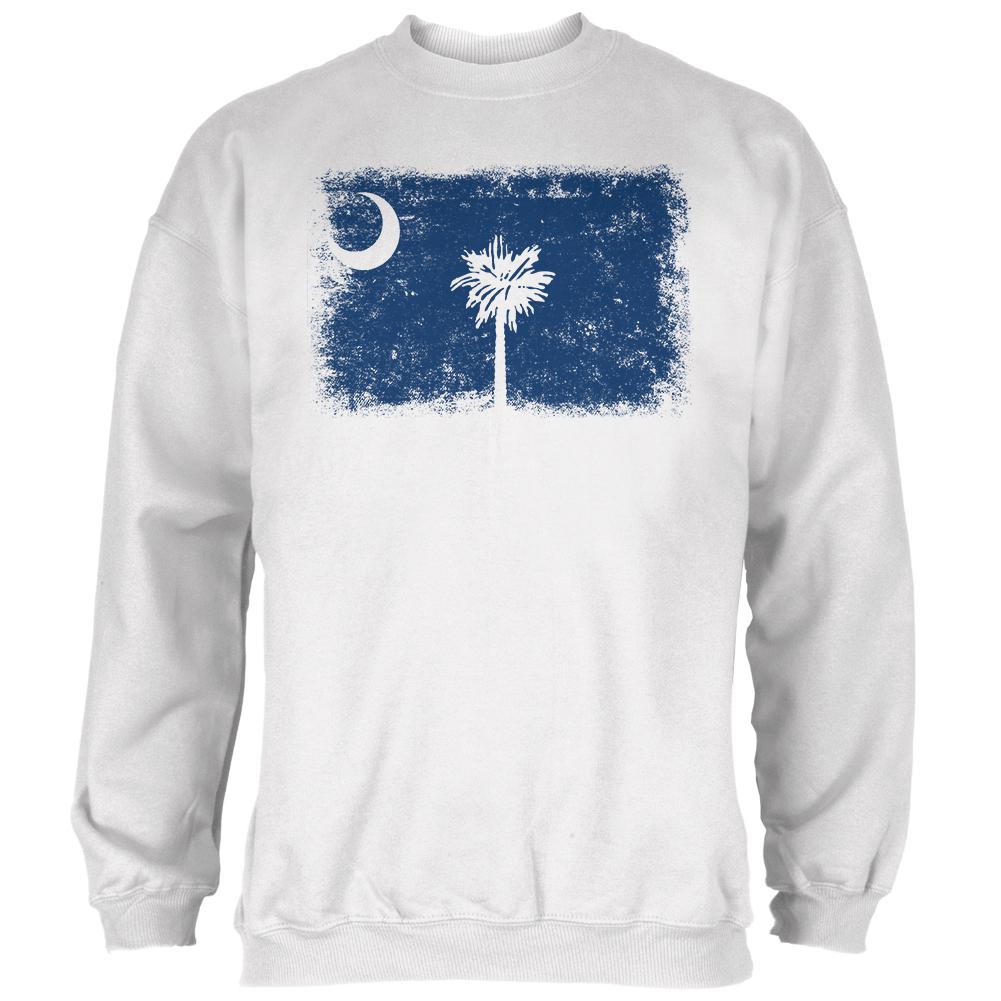 Born and Raised South Carolina State Flag Mens Sweatshirt Men's Sweatshirts Old Glory 2XL White 