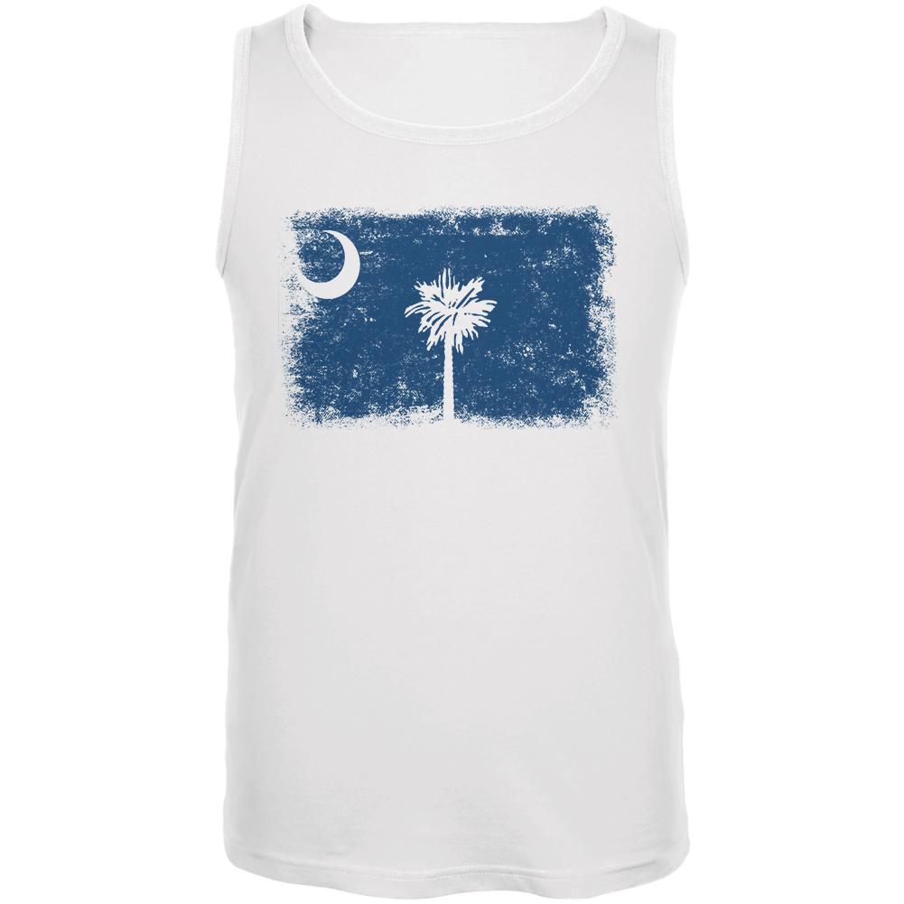 Born and Raised South Carolina State Flag Mens Tank Top Men's Tank Tops Old Glory 2XL White 