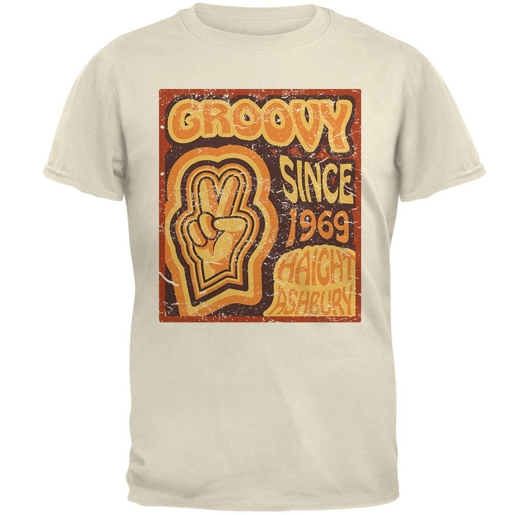 Milestone Birthday Groovy Since 1969 Haight Ashbury Mens T Shirt Men's T-Shirts Old Glory 2XL White 