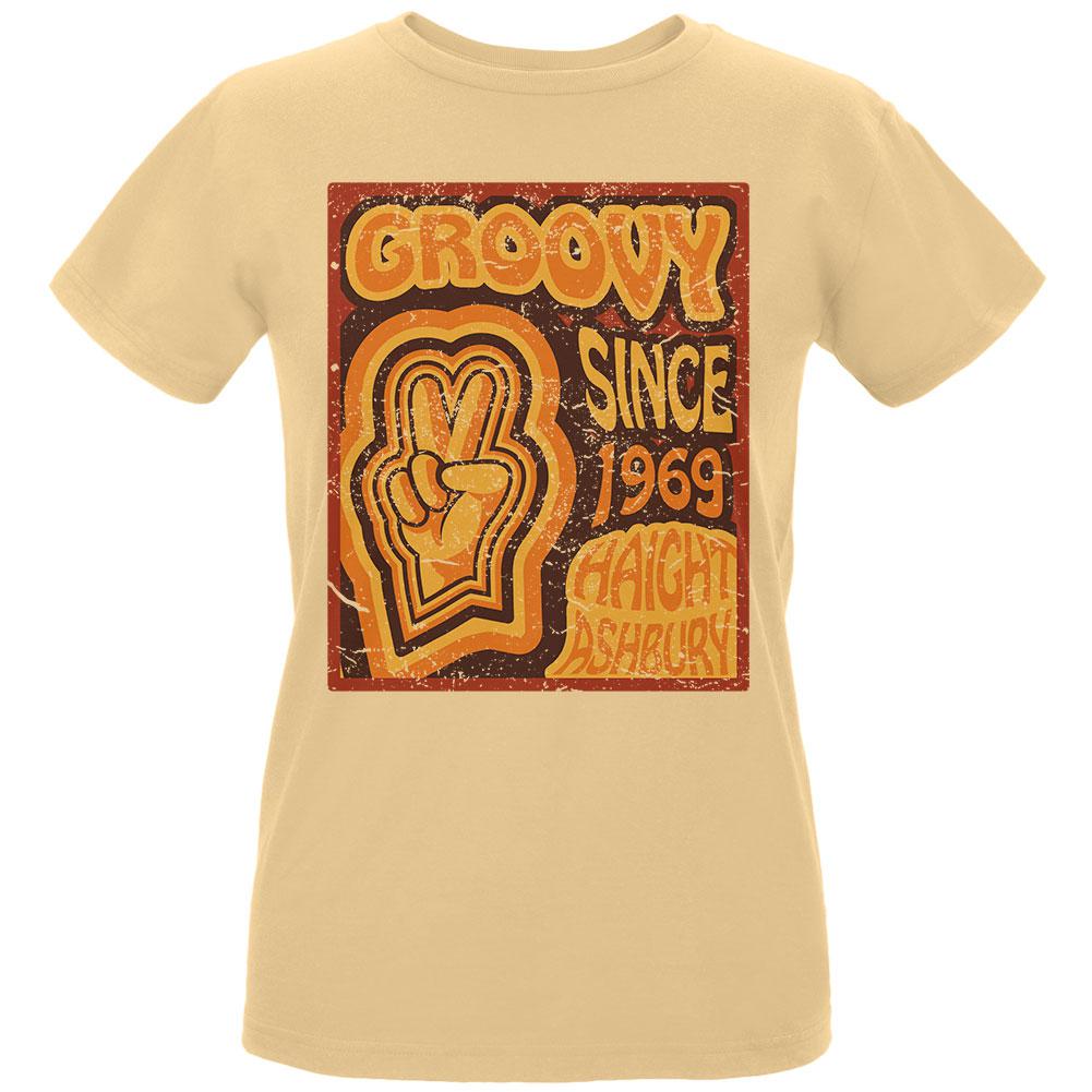 Milestone Birthday Groovy Since 1969 Haight Ashbury Womens T Shirt Women's T-Shirts Old Glory LG White 