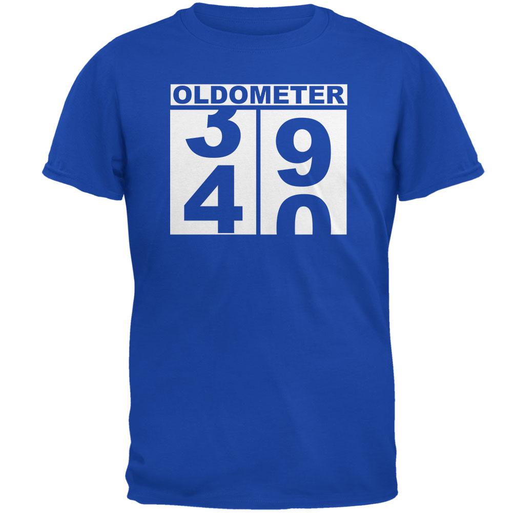 Milestone Birthday Oldometer Odometer Turning 40 Mens Soft T Shirt Men's T-Shirts Old Glory 2XL Blue 