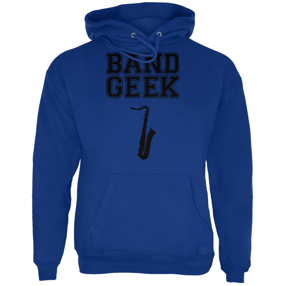 Band Geek Saxophone Mens Hoodie Men's Hoodies Old Glory SM Blue 