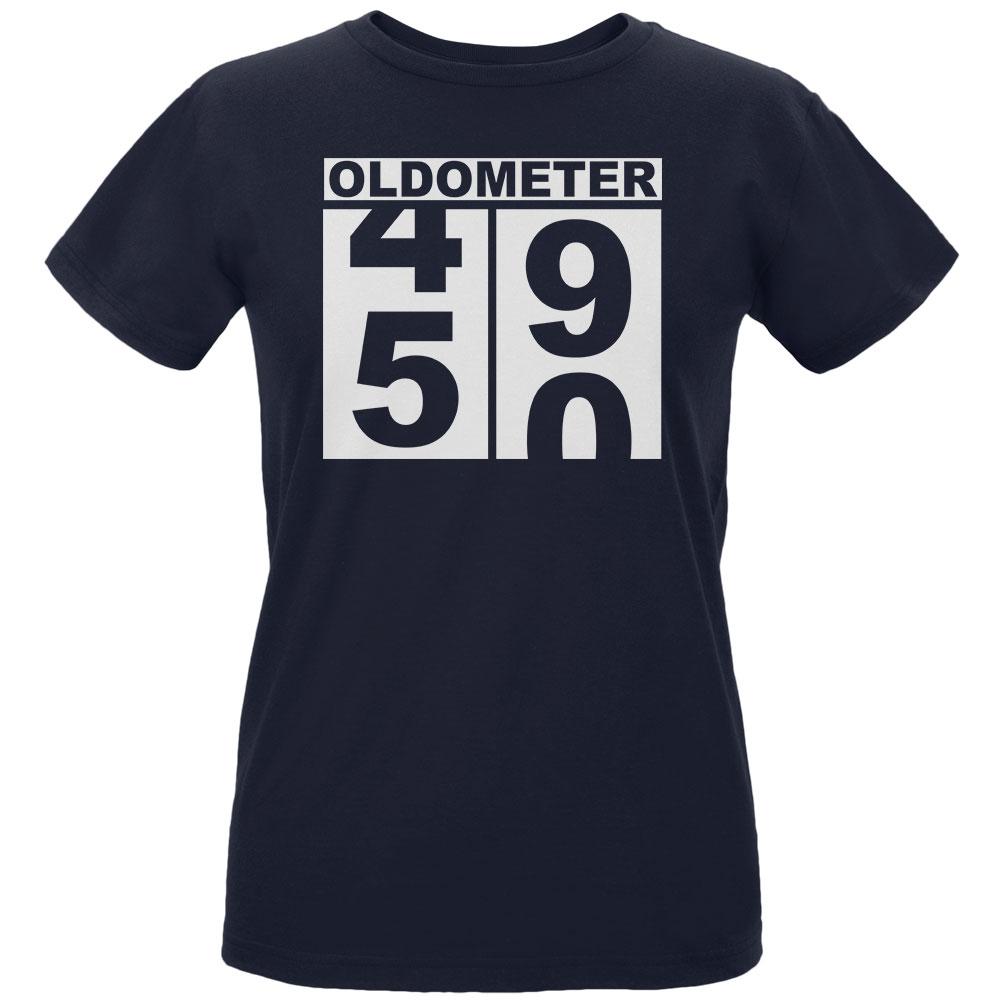 Milestone Birthday Oldometer Odometer Turning 50 Womens Organic T Shirt Women's T-Shirts Old Glory LG Black 