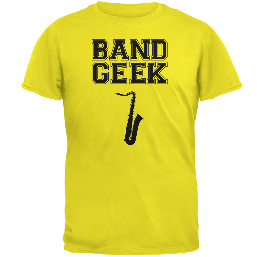 Band Geek Saxophone Mens T Shirt Men's T-Shirts Old Glory 2XL Bright Yellow 