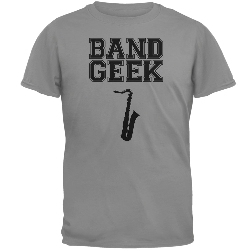 Band Geek Saxophone Mens T Shirt Men's T-Shirts Old Glory 2XL Gravel 