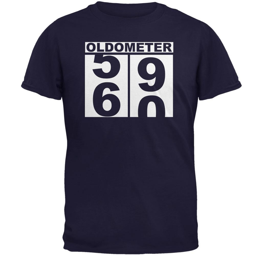 Milestone Birthday Oldometer Odometer Turning 60 Mens T Shirt Men's T-Shirts Old Glory 2XL Navy 