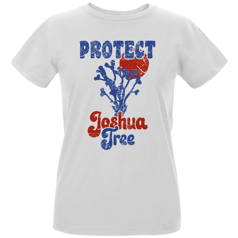 National Park Retro 70s Landscape Protect Joshua Tree Womens Organic T Shirt Women's T-Shirts Old Glory LG White 