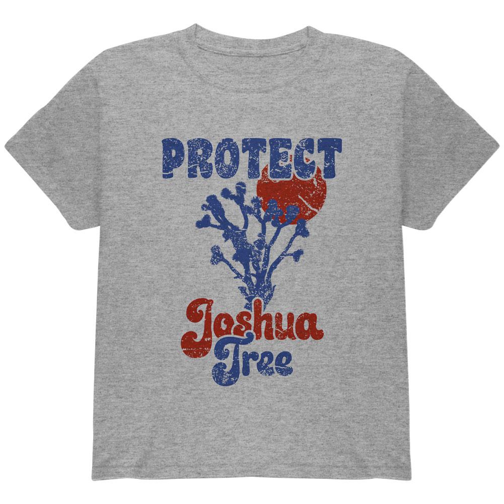 National Park Retro 70s Landscape Protect Joshua Tree Youth T Shirt Youth T-Shirts Old Glory LG Grey 