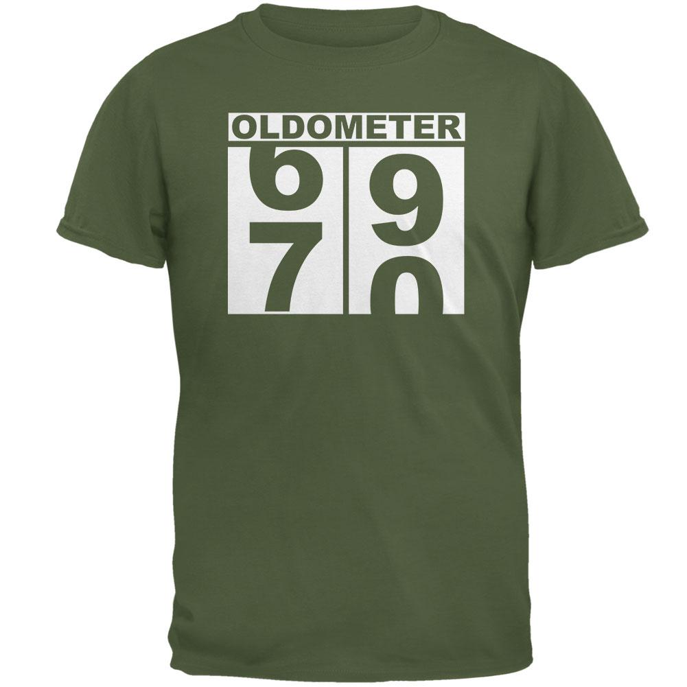 Milestone Birthday Oldometer Odometer Turning 70 Mens T Shirt Men's T-Shirts Old Glory 2XL Green 