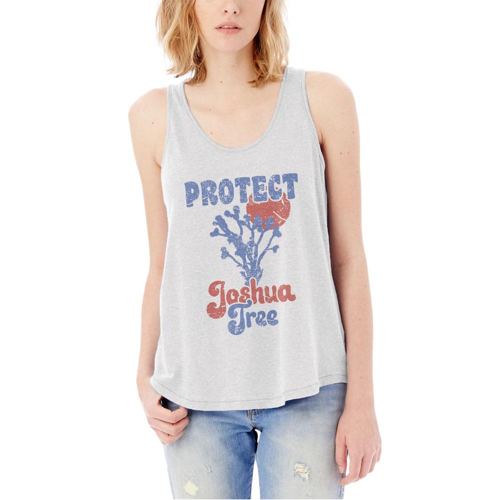 National Park Retro 70s Landscape Protect Joshua Tree Womens Vintage Jersey Tank Top Women's Tank Tops Old Glory LG White 