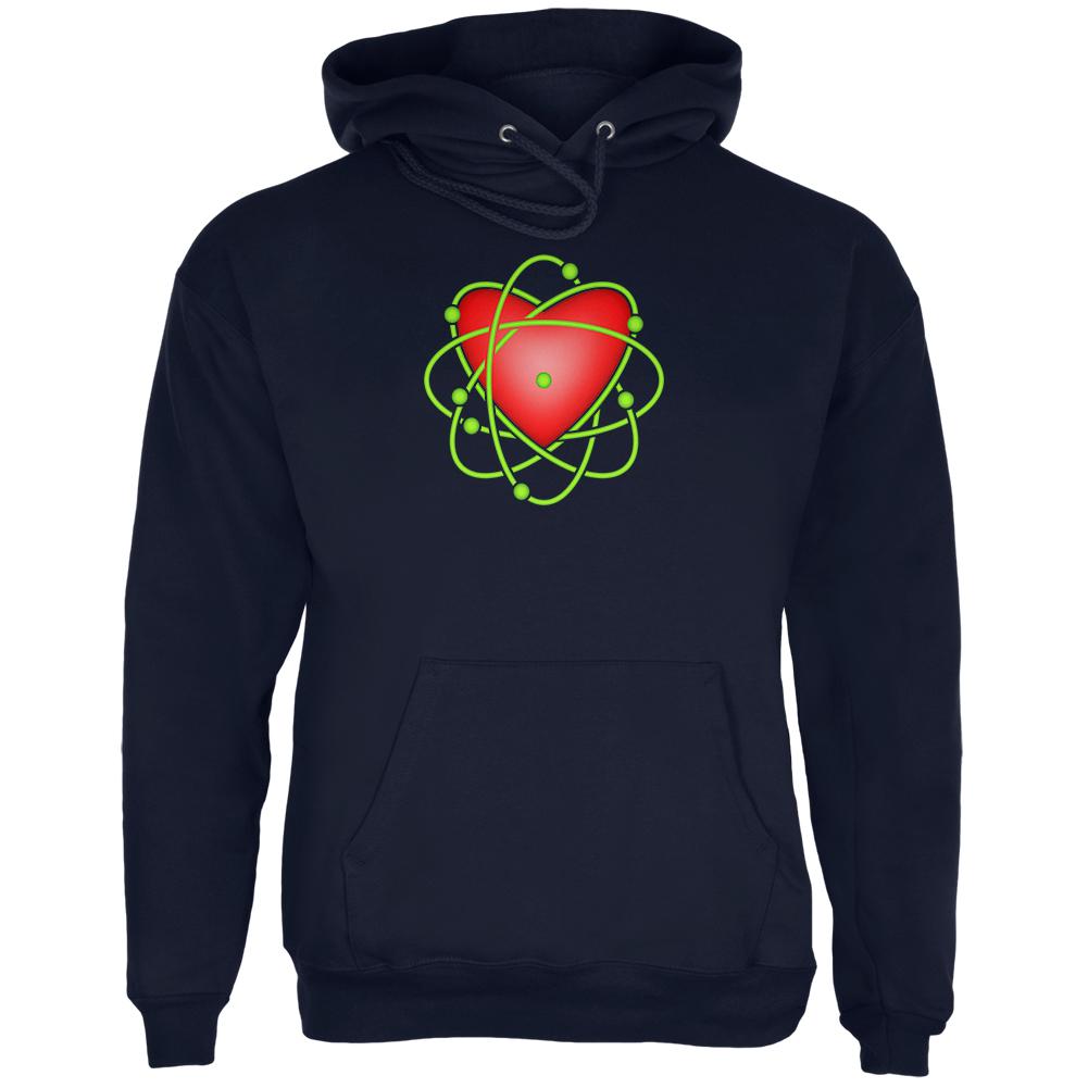 I Love Science Atomic Heart Mens Hoodie Men's Hoodies Old Glory 2XL Navy 