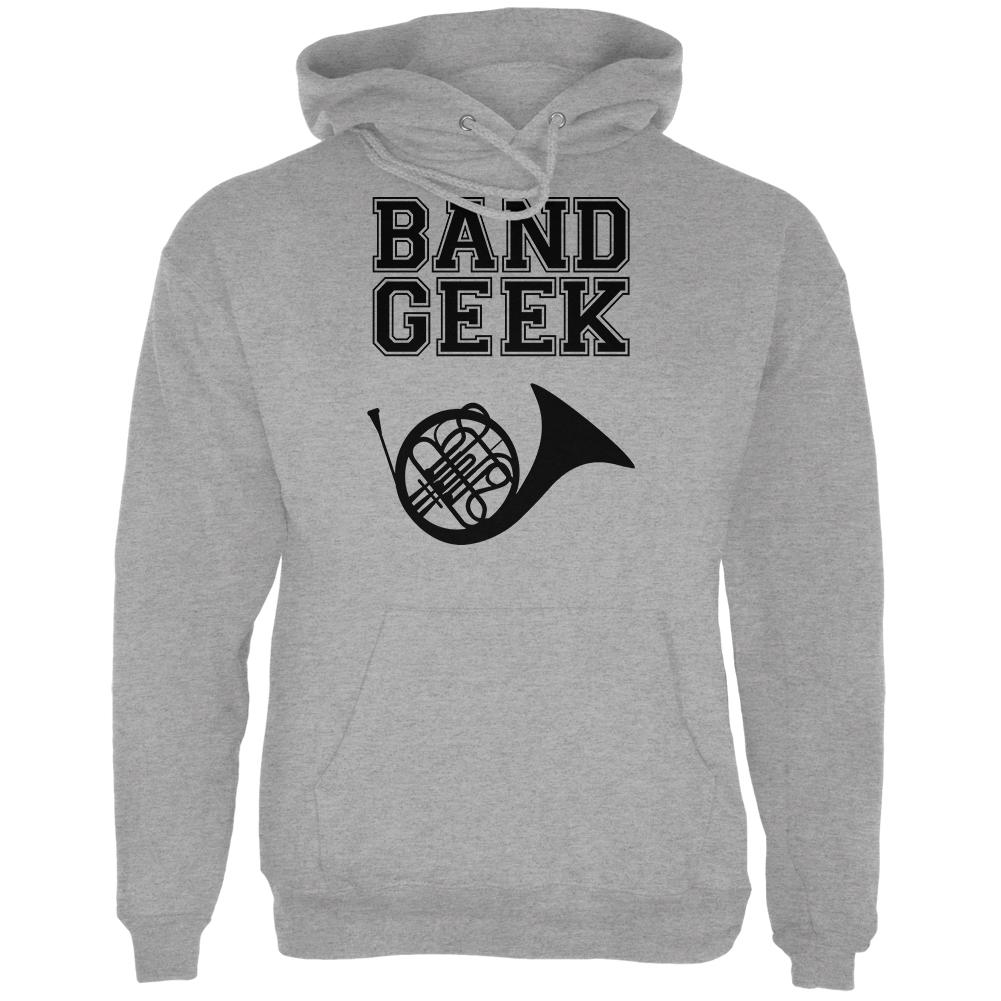 Band Geek French Horn Mens Hoodie Men's Hoodies Old Glory SM Grey 