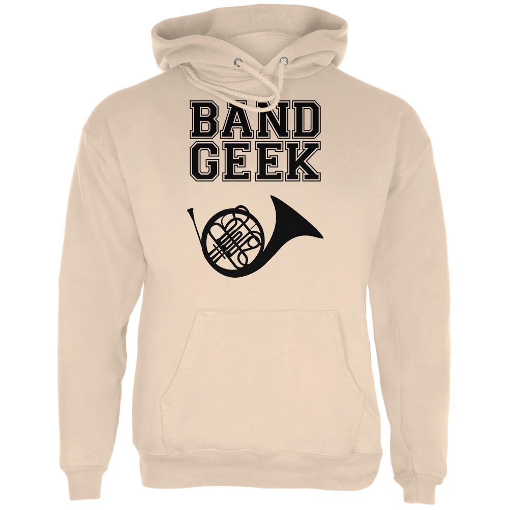 Band Geek French Horn Mens Hoodie Men's Hoodies Old Glory SM Brown 