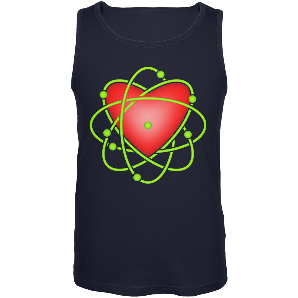 I Love Science Atomic Heart Mens Tank Top Men's Tank Tops Old Glory 2XL Navy 