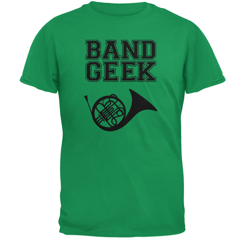 Band Geek French Horn Mens T Shirt Men's T-Shirts Old Glory 2XL Irish Green 