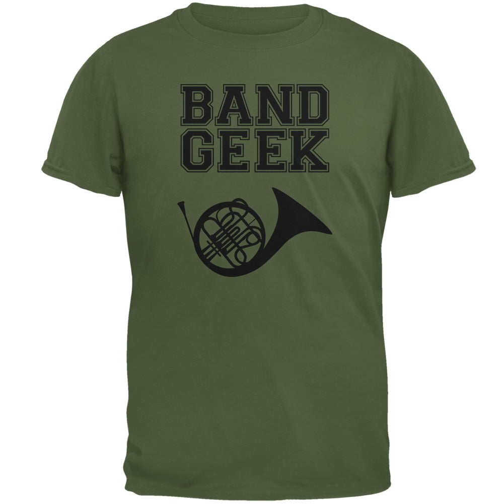 Band Geek French Horn Mens T Shirt Men's T-Shirts Old Glory 2XL Military Green 