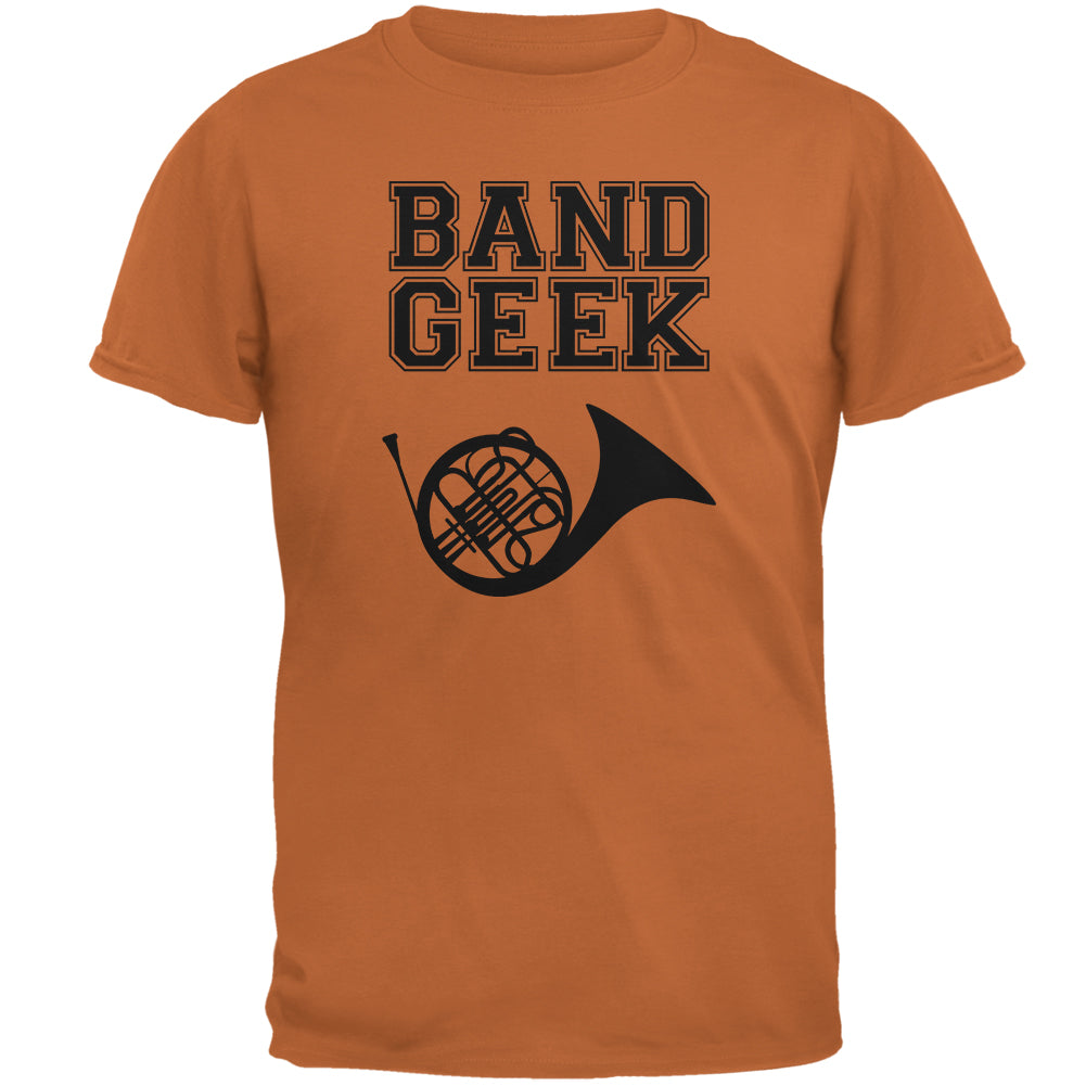 Band Geek French Horn Mens T Shirt Men's T-Shirts Old Glory 2XL Texas Orange 