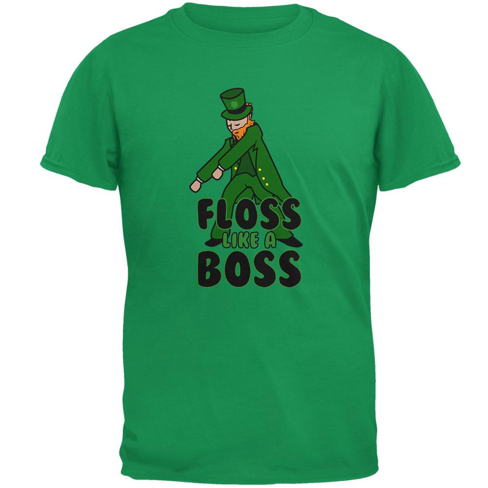 St. Patrick's Day Flossing Leprechaun Mens T Shirt Men's T-Shirts Old Glory 2XL Green 